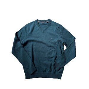 IZOD Men's V-Neck Sweater Long Sleeve Dark Blue/Green Color Size M